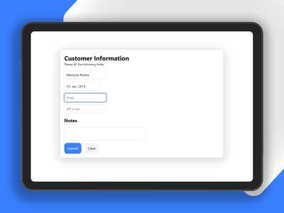 Customer information form